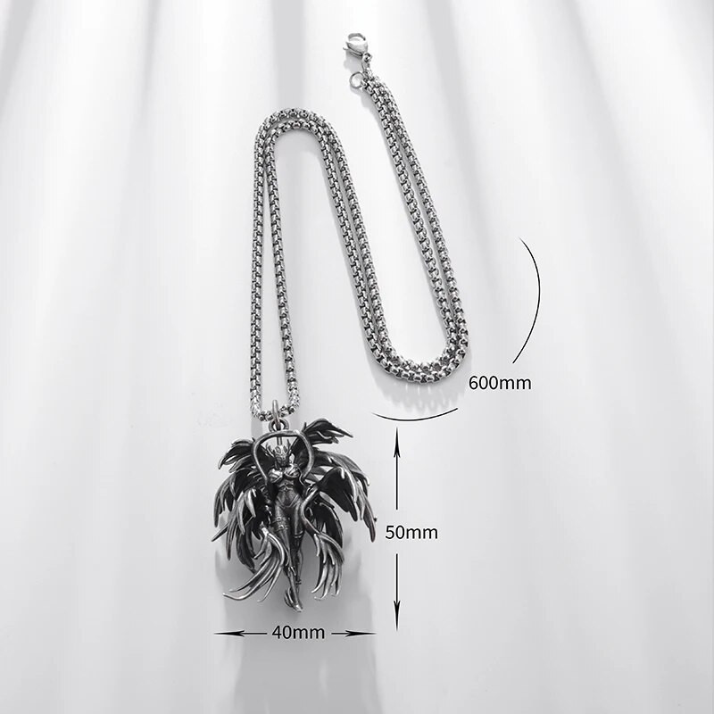 Σέξι μενταγιόν κινουμένων σχεδίων μόδας Σέξι μενταγιόν θεά Κολιέ με οκτώ φτερούγες αγγέλου ανδρικό και θηλυκό Hip-Hop Trend Punk Κοσμήματα Δώρο για ζευγάρι