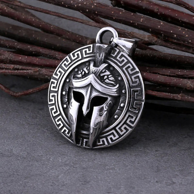 Colier cu masca de războinic spartan nordic de epocă, colier cu pandantiv punk viking pentru bărbați, farmec de modă, cadou de bijuterii din oțel inoxidabil