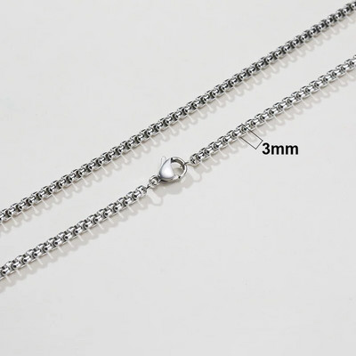 Vnox 3/5/7mm Colier cu lanț cubanez pentru bărbați, frânghie răsucită din oțel inoxidabil Figaro Rolo Box Link Chokers, guler clasic simplu