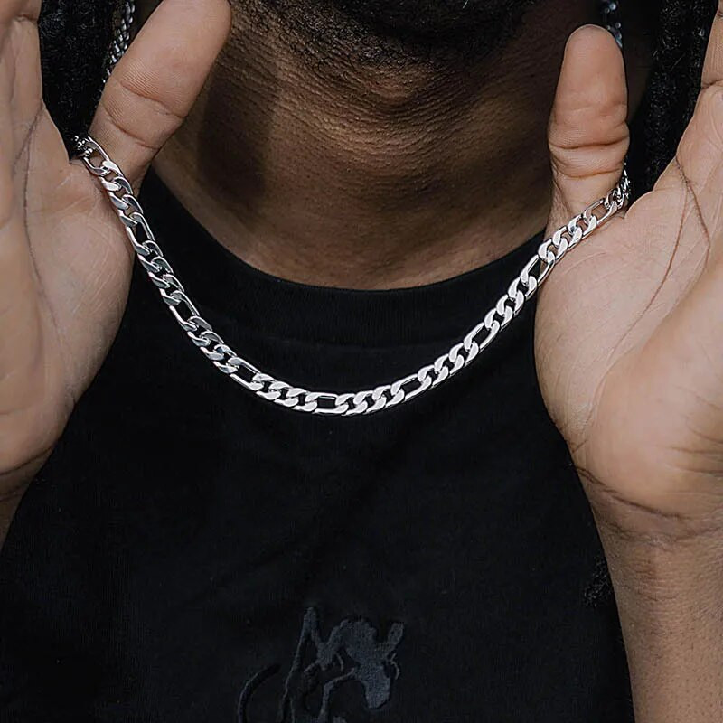 Vnox 3/5/7 mm meeste Kuuba kettkaelakeed, roostevabast terasest äärekivi, keerutatud köis Figaro Rolo Box Link kaelakeed, lihtne klassikaline krae