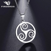 FIREBROS nerūdijančio plieno šventa geometrija keltų triguba spiralė Triskele pakabukas paauglių vilkų karoliai vyrams, moterims, apsauga, papuošalai