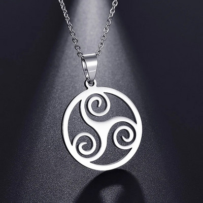 FIREBROS nerūdijančio plieno šventa geometrija keltų triguba spiralė Triskele pakabukas paauglių vilkų karoliai vyrams, moterims, apsauga, papuošalai