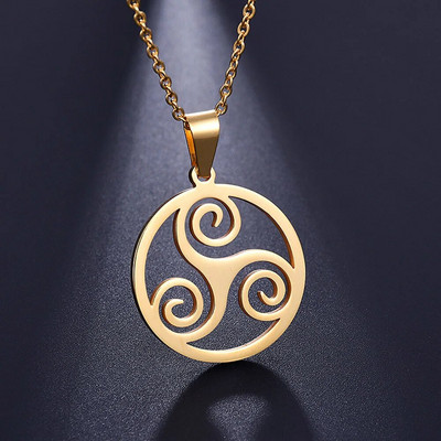 FIREBROS nerūdijančio plieno šventa geometrija keltų triguba spiralė Triskele pakabukas paauglių vilkų karoliai vyrams, moterims, apsauga, papuošalai