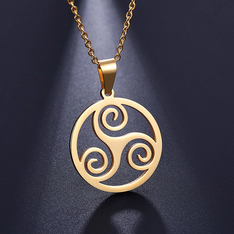 FIREBROS nerūdijančio plieno šventa geometrija keltų triguba spiralė Triskele pakabukas paauglių vilkų karoliai vyrams, moterims, apsauga, papuošalai