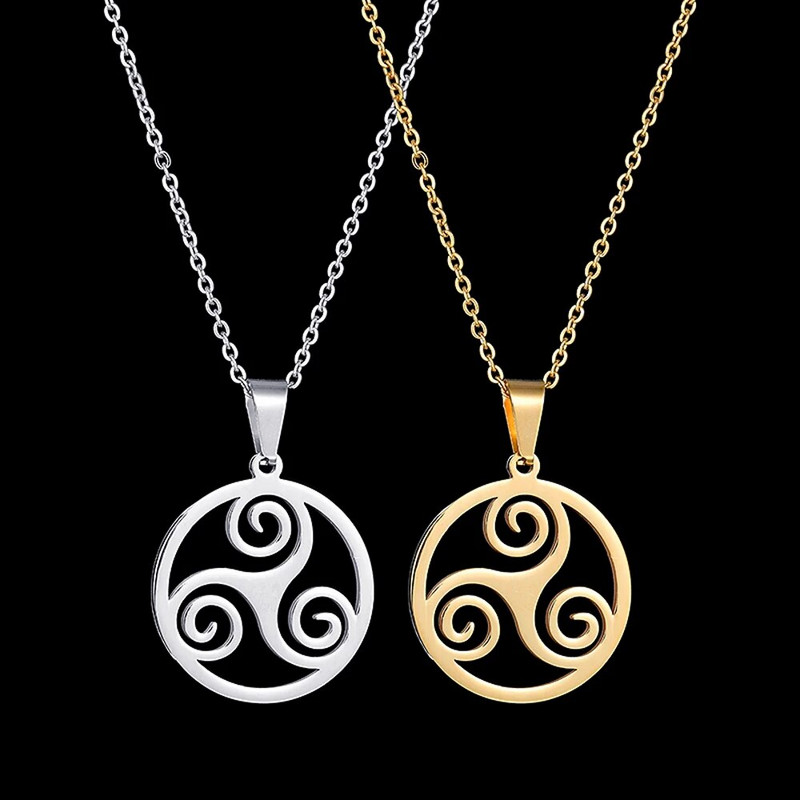 FIREBROS nerūdijančio plieno šventa geometrija keltų triguba spiralė Triskele pakabukas paauglių vilkų karoliai vyrams, moterims, apsauga, papuošalai