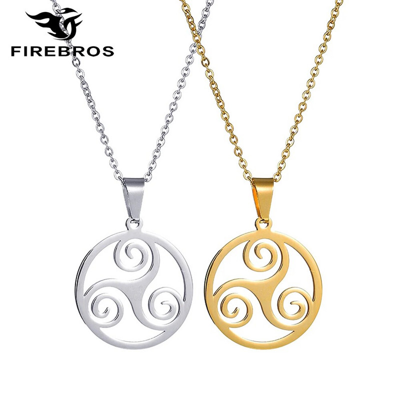 FIREBROS nerūdijančio plieno šventa geometrija keltų triguba spiralė Triskele pakabukas paauglių vilkų karoliai vyrams, moterims, apsauga, papuošalai