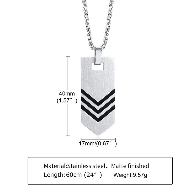 Nauja 2023 m. Madingi nerūdijančio plieno kaklaraiščiai, pakabinami karoliai vyrams, vyriški, suasmeninti geometriniai tendencijų papuošalų priedai