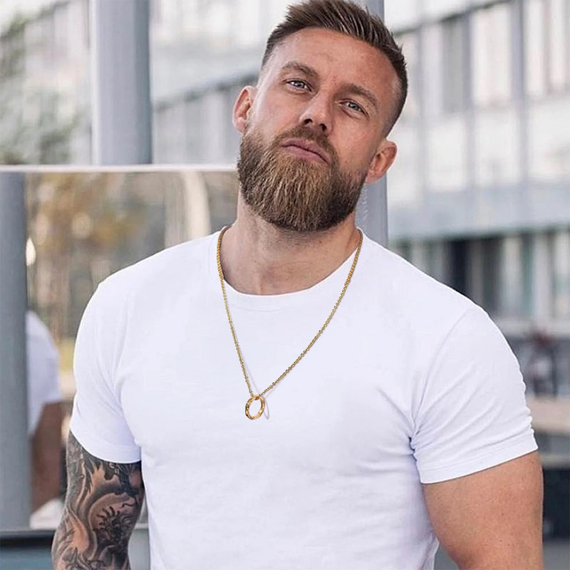 Κολιέ Vnox Viking Rune Mobius για άνδρες Γυναικεία, Vintage μενταγιόν Nordic Almut από ανοξείδωτο ατσάλι, κοσμήματα Unisex Casual Collar