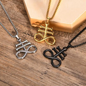 Leviatano kryžiaus pakabukas nerūdijančio plieno Šėtono kryžiaus emblema Sieros ženklas Sigil Charm pakabukai karoliai