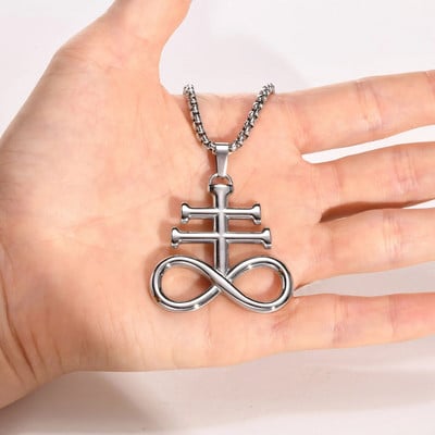 Leviatano kryžiaus pakabukas nerūdijančio plieno Šėtono kryžiaus emblema Sieros ženklas Sigil Charm pakabukai karoliai