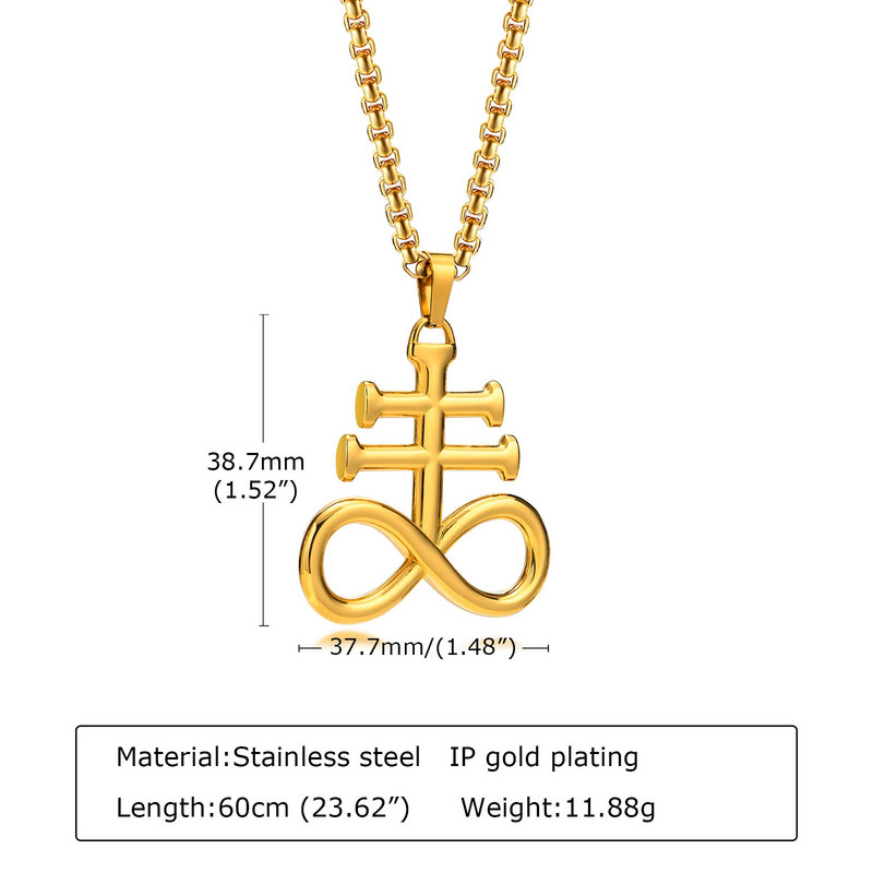 Leviatano kryžiaus pakabukas nerūdijančio plieno Šėtono kryžiaus emblema Sieros ženklas Sigil Charm pakabukai karoliai