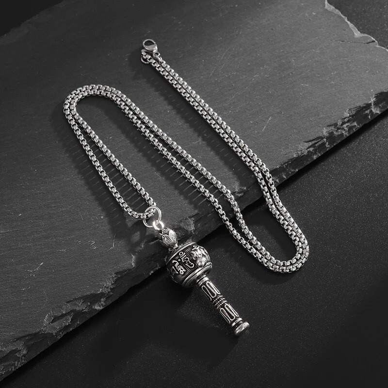 Pööratavad kuue tähemärgiga mantra ülekandehelmed palveratta kaelakee ripats sobib meestele ja naistele Religioossed õnnelikud ehted