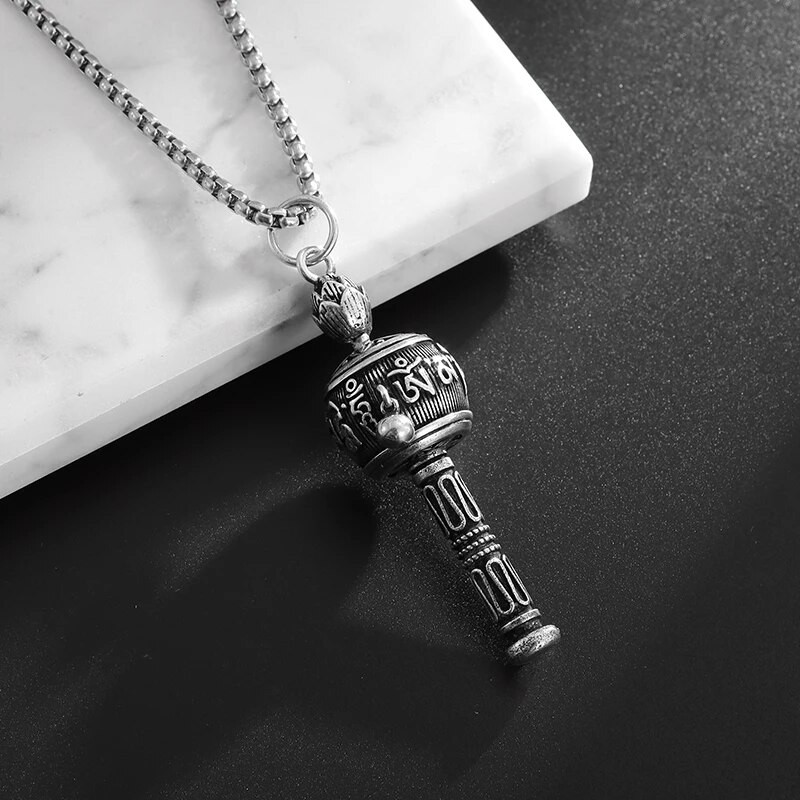 Pööratavad kuue tähemärgiga mantra ülekandehelmed palveratta kaelakee ripats sobib meestele ja naistele Religioossed õnnelikud ehted