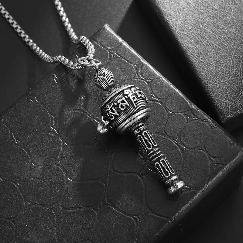 Pööratavad kuue tähemärgiga mantra ülekandehelmed palveratta kaelakee ripats sobib meestele ja naistele Religioossed õnnelikud ehted