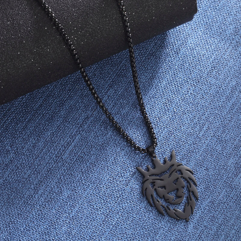 VASSAGO 2023 m. nerūdijančio plieno liūto karaliaus karūnos karoliai su gyvūnu hiphopo mados vyriškų papuošalų vakarėlio dovana