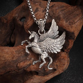 Mitologia greacă antică Zeul Războiului Pegasus Unicorn Colier Animal Cal Pandantiv potrivit pentru bărbați și femei Bijuterii retro punk
