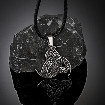 Ανδρικά Celtics Knot Trinity κρεμαστό κολιέ από ανοξείδωτο ατσάλι Norse Runes Σλαβικά Ισλανδικά κοσμήματα Vikings Φυλαχτό Vintage Αντρικά δώρα