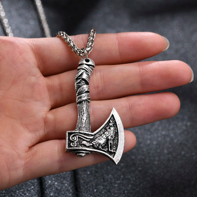 Κολιέ Viking Mjolnir, κρεμαστό κόσμημα Thor`s Hammer, Κολιέ Βίκινγκ από ανοξείδωτο ατσάλι, Κοσμήματα Viking, Φυλαχτό δύναμης, Σκανδιναβική μυθολογία