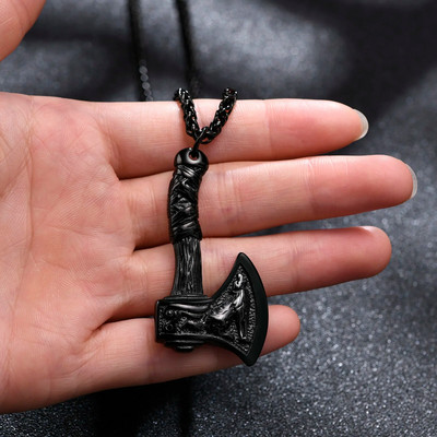 Κολιέ Viking Mjolnir, κρεμαστό κόσμημα Thor`s Hammer, Κολιέ Βίκινγκ από ανοξείδωτο ατσάλι, Κοσμήματα Viking, Φυλαχτό δύναμης, Σκανδιναβική μυθολογία