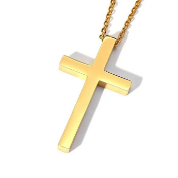 Vnox Simple κολιέ από ανοξείδωτο ατσάλι σταυρός για άνδρες Γυναικεία Κοσμήματα γιακά σε μαύρο χρυσό