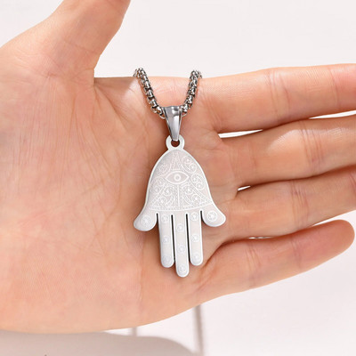 Vnox stiilsed Hamsa kätekaelakeed meestele, kullavärvi roostevabast terasest Khamsah ripats, õnne amulett islami ehted