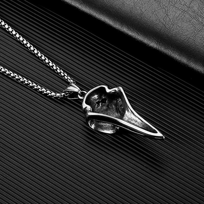 Ανδρικό ρετρό κολιέ κρεμαστό κόρακας Viking Pirate Αλυσίδα από ανοξείδωτο ατσάλι Raven λαιμόκοψη για ανδρικά ανδρικά κοσμήματα ρούνου Berserk Cool μόδας