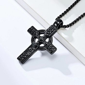 Κρεμαστό κολιέ ανδρικής μόδας Celtic Knot Cross από ανοξείδωτο ατσάλι Νέο τσόκερ με αλυσίδα λαιμού 2023 για ανδρικά κοσμήματα
