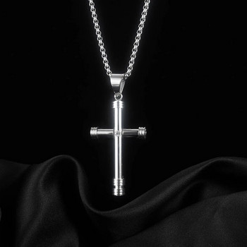 Моден пънк готин християнски кръст Мъжки висулка Колие Колие от неръждаема стомана Хип-хоп Персонализирани религиозни модерни бижута