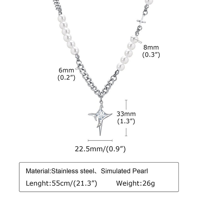 Κολιέ Vnox Cool Shiny Stars για άντρες Γυναικεία, Αντιαλλεργικά από ανοξείδωτο ατσάλι Κουβανέζικο κολάρο τσόκερ με αλυσίδα Δώρα γενεθλίων Χριστουγέννων