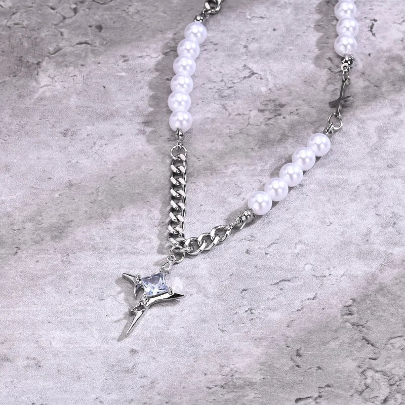 Κολιέ Vnox Cool Shiny Stars για άντρες Γυναικεία, Αντιαλλεργικά από ανοξείδωτο ατσάλι Κουβανέζικο κολάρο τσόκερ με αλυσίδα Δώρα γενεθλίων Χριστουγέννων