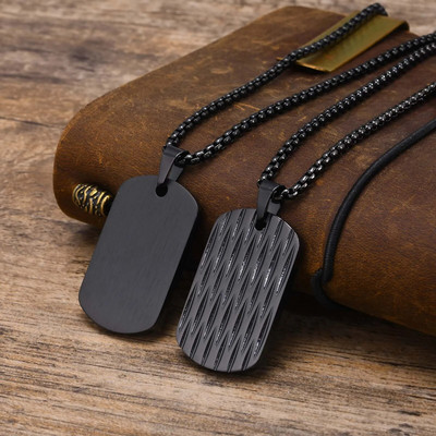 Mprainbow Mens Dog Tag kaelakeed, veekindel roostevabast terasest geomeetriline ripatskrae Sünnipäevakingitused isale isale abikaasale pojale
