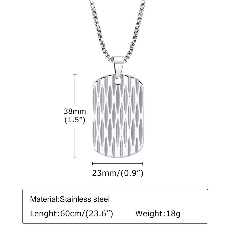 Mprainbow Mens Dog Tag kaelakeed, veekindel roostevabast terasest geomeetriline ripatskrae Sünnipäevakingitused isale isale abikaasale pojale