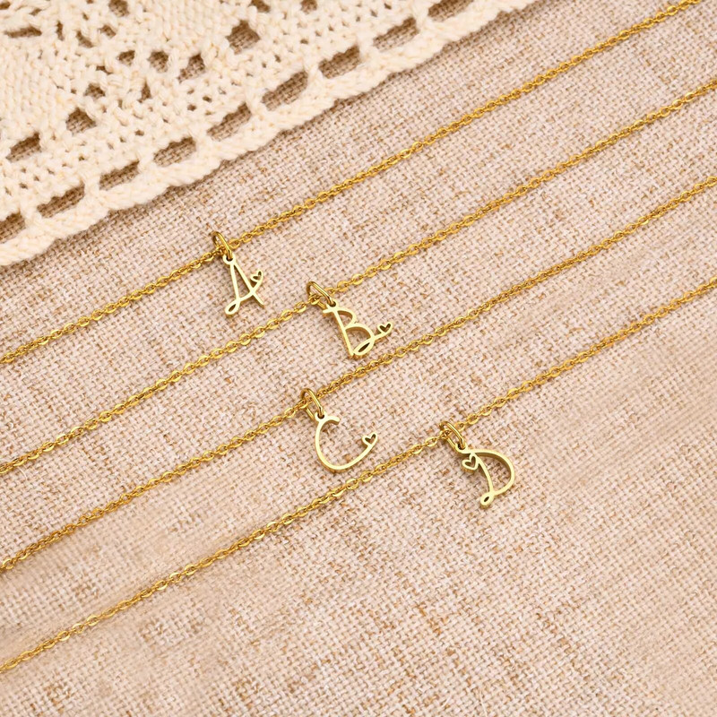 Vnox Initial κολιέ για γυναίκες κορίτσια, μενταγιόν 26 γραμμάτων AZ, κολιέ με αλυσίδα Alphabet Charm, Κομψό Κολάρο Boho