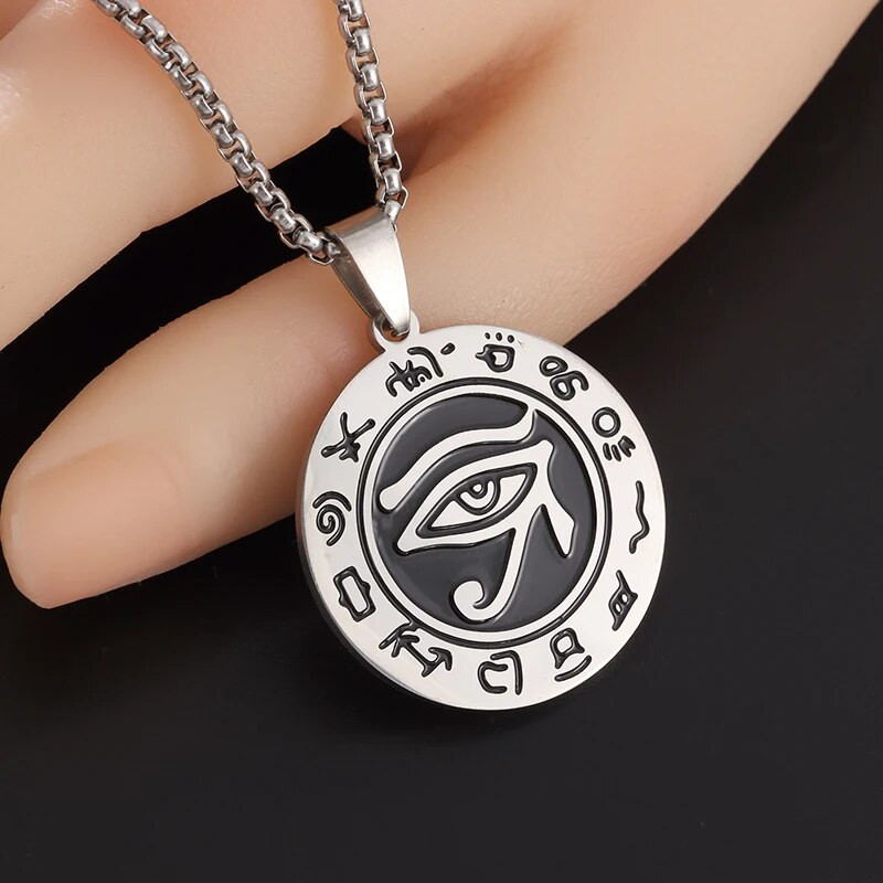 Klasični privjesak Medalja Horusovo oko Staroegipatski faraon Runa Totem Ogrlica od nehrđajućeg čelika Muški i ženski amulet Nakit