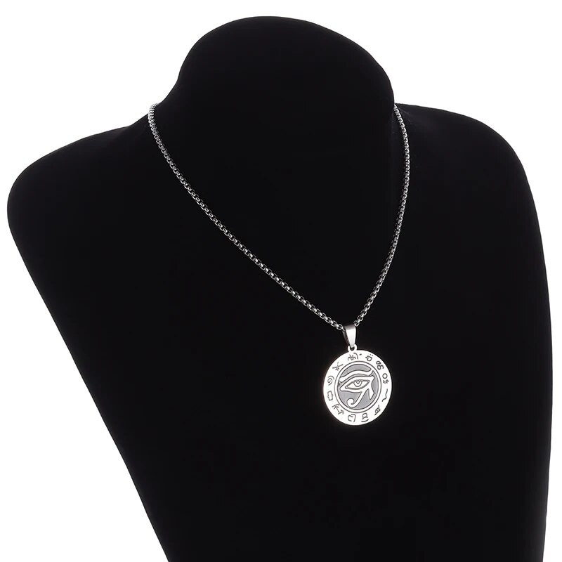 Klasični privjesak Medalja Horusovo oko Staroegipatski faraon Runa Totem Ogrlica od nehrđajućeg čelika Muški i ženski amulet Nakit