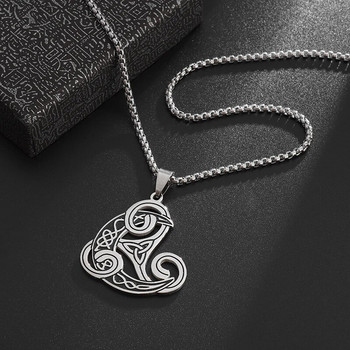 Κρεμαστό κόσμημα από ανοξείδωτο ατσάλι Trinity Celtic Knot Κολιέ Witchcraft Moon για γυναίκες Δώρο Ιρλανδικό τυχερό κοσμήματα φυλαχτό