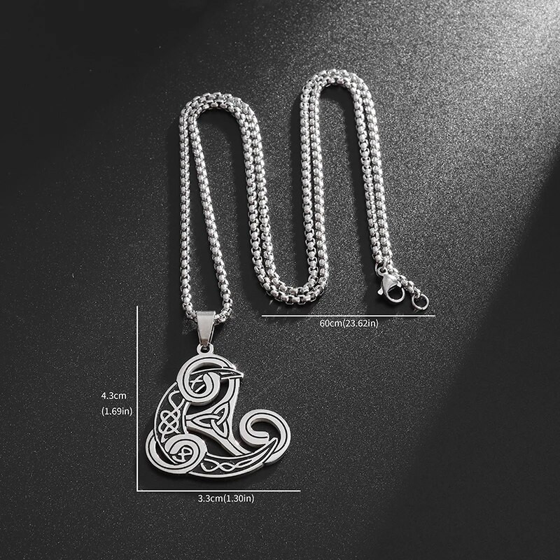 Roostevabast terasest Trinity Celtic Knot ripats Witch Moon Witchcraft kaelakee naistele Iiri õnnelik amulett ehteid kingitus