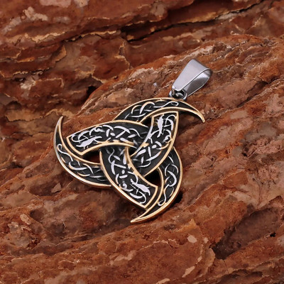 Šiaurės šalių vyrų vikingų keltų mazgų karoliai nerūdijančio plieno mados slavų trejybės pakabukas karoliai aukštos kokybės žavūs papuošalai