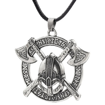 Vintage Viking Axe Colier pandantiv Choker pentru bărbați Odin Corb Amuleta slavă Taliman Wicca Bijuterii Cadou cu ridicata