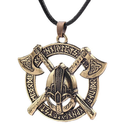 Vintage Viking Axe Colier pandantiv Choker pentru bărbați Odin Corb Amuleta slavă Taliman Wicca Bijuterii Cadou cu ridicata