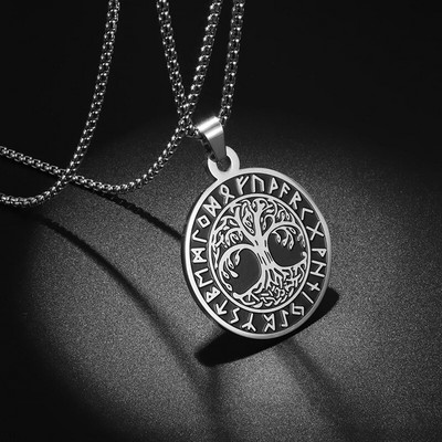 Vintage Viking Warrior Shield Ax pakabukas karoliai vyrams slavų kompaso pakabukas karoliai pankroko vakarėlio papuošalai