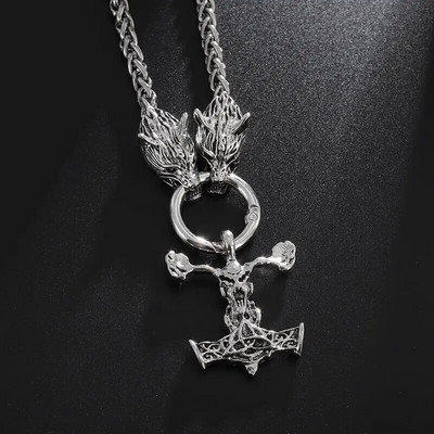 Vintage Viking Warrior Shield Ax pakabukas karoliai vyrams slavų kompaso pakabukas karoliai pankroko vakarėlio papuošalai