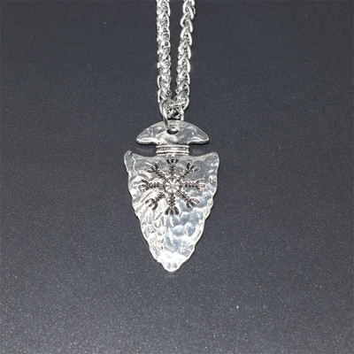 Vintage Viking Warrior Shield Ax pakabukas karoliai vyrams slavų kompaso pakabukas karoliai pankroko vakarėlio papuošalai