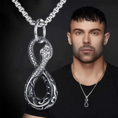 Euroopa ja Ameerika lõpmatu madu kaelakee meestele isikupära võlu 8-kujuline roostevabast terasest madu looma ripats ehe