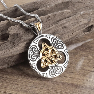 Винтидж мода Odin Celtics Knot Колие с висулка Мъжки ежедневни пънк класически викингски бижута Odin Trinity Party Колие Подарък