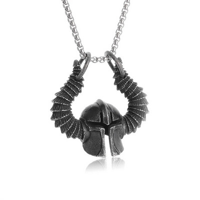 Colier Wiccan Pandantiv păgân pentru bărbați și femei Oțel inoxidabil placat cu argint Pentagramă Nordic Viking Raven Colier mistic