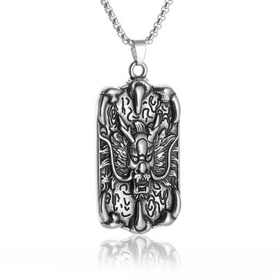 Colier Wiccan Pandantiv păgân pentru bărbați și femei Oțel inoxidabil placat cu argint Pentagramă Nordic Viking Raven Colier mistic