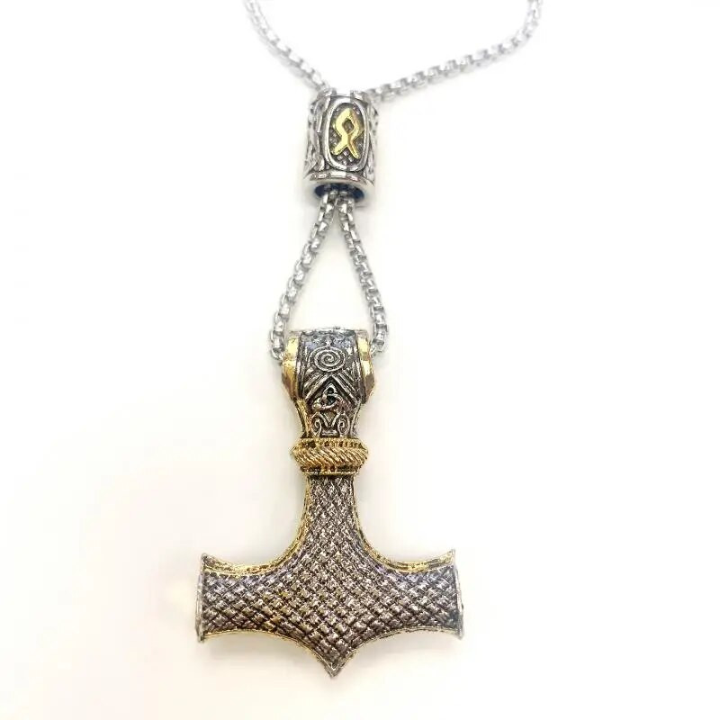 Vintage Viking Thor's Hammer κρεμαστό κόσμημα Son of Odin Thor Weapon κολιέ για άνδρες Γυναικείες Σκανδιναβικές κελτικές παγανιστικές στολές Δώρο