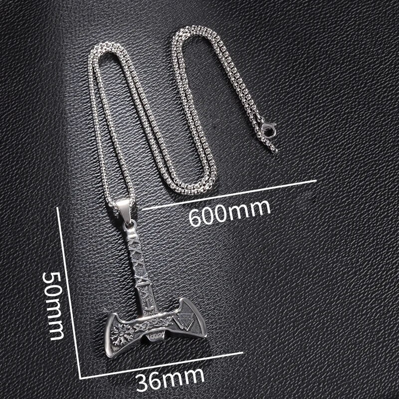 Vintage Viking Tomahawk karoliai šiaurietiški Aegishjalmur Valknut amuleto pakabukas vikingams vyrams žavūs papuošalai Dovana