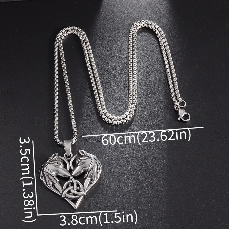 Vintage Vikingi roostevabast terasest topelt hundipea südamega kaelakee meestele naistele keldi sõlm Iiri paari ripatsiga õnnelik ehe